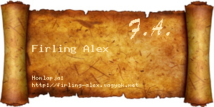 Firling Alex névjegykártya